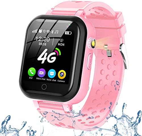 Ddioyiur Smart Watch for Kids, smartwatch 4G Kids Phone com rastreador de GPS, Wi-Fi, SMS, Chamada, Voice & Video Chat, Bluetooth,