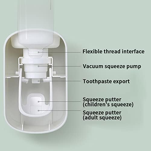 Dispensador de creme dental automático eioflia travador de parede livre de mão montada para crianças adultos banheiro banheiro cinza