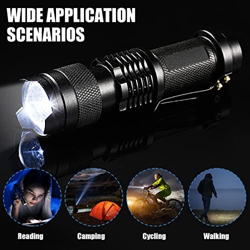 20 peças lanterna de lanterna LED Torch mini 3 modos lanternas táticas lanternas de bolso de bolso resistente à água pequena lâmpada tática de foco ajustável lanterna de caneta leve para crianças caminhada externa externa