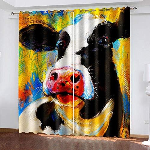 Cortinas de ilhós sala de estar de estar colorida de animais de arte 134x140cm Ideal para quarto de quarto quarto e quarto