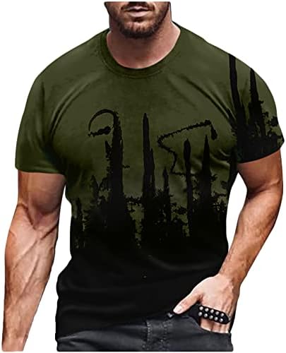 Camisetas de pescoço redondo masculas de manga curta de verão de esportes de verão muscular slim tops casuais camisetas