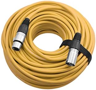 Ploynk Premium masculino para fêmea 3 pinos XLR Cable Microfone Audio Cord - 100 pés de comprimento: Amarelo