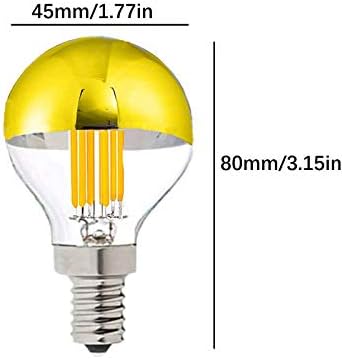 Iluminação lxcom g45 g14 meio cromo lâmpada de 6w E12 edison led lâmpada lâmpada lâmpada de ouro lâmpadas vintage bulbos