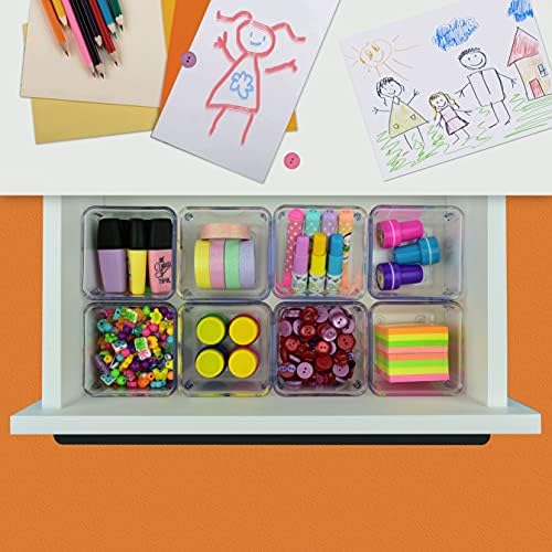 Caixa de gavetas da Acrimet Desk para caixas de armazenamento de bandeja de bandeja Divisor modular para casa, cozinha, escritório e