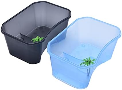 Caixa de alimentação de tanques de tartaruga sérica Caixa de alimentação de répteis com plataforma protegida Rampa Aquário