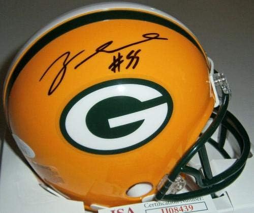 Packers Za'darius Smith assinou mini capacete com 55 JSA CoA Autografado GB LB - Mini capacetes autografados da NFL
