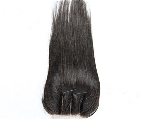 Junhair 3 Way Parte 1pc 4x4 Fechamento de renda com cabelo humano de Remy Virgin Malaysia 3 Facos de cabelo Mistura de