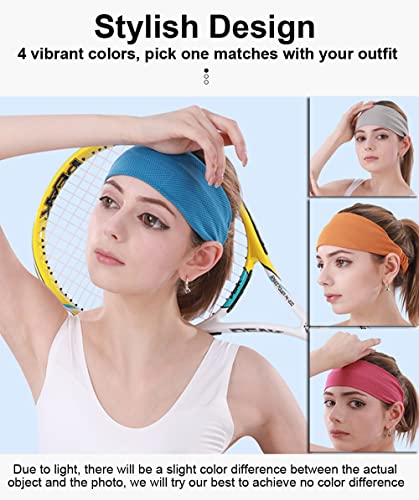 Sujayu Bandas de moletom para mulheres, 4 PCS Bandas de cabeça femininas Bandas de cabeça Sweat Bands para mulheres,