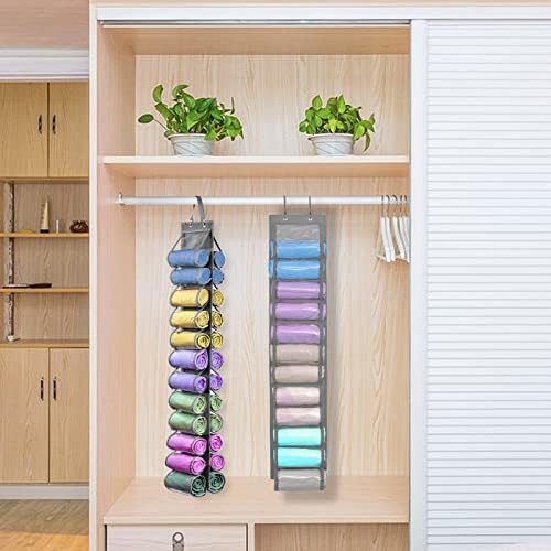 2 Pacote de armazenamento pendurado em legging, Huntalg Yoga Leggings Space Saving Bag Storage Storage com 24 compartimento,