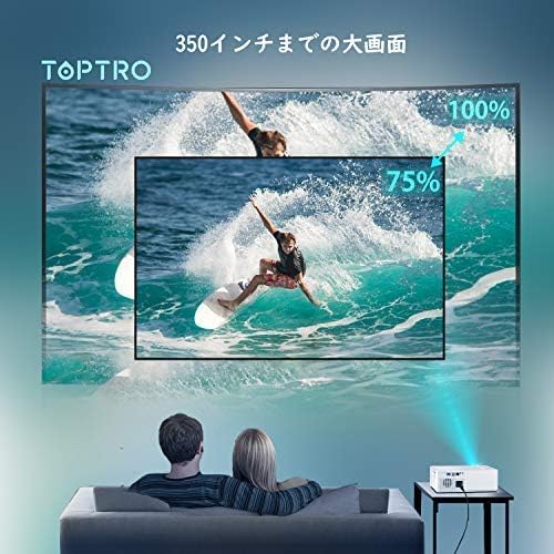 Projetor, projetor Wi -Fi Bluetooth do Toptro 5G, Projector Full HD Native 1080p, Projector ao ar livre 4K Suporte 4P/4D