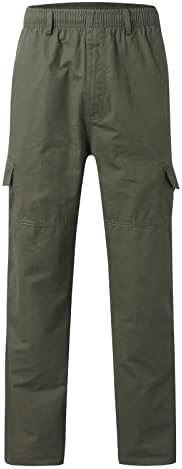 Calça de algodão solta de algodão larga de bolso de bolso de bolso calça geral de calça geral para homens para homens