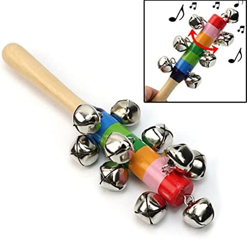 Toys de madeira Soimiss Atividade educacional de madeira manusear carrinho de bebê Stick Stick Rainbow Bell Cribs