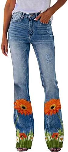 Miashui mulheres calças casuais para calças femininas domésticas Padrão impresso Jeans largo jeans alongados calças formais queimadas