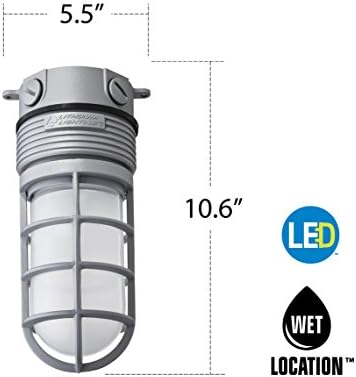 Lithonia Iluminação Olvtcm M6 Montagem do teto LED LUZ DE VAPOR DO LED, 4000K, 15 watts, 600 lúmens, 120 volts, cinza, mvolt, cinza