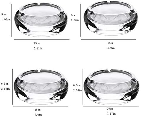 Cinzel/bandeja de cinzas sem capa de cristal cinzeiro de vidro Casa/sala de estar/mesa de café/escritório/cinzas de 7 polegadas Round redonda bandeja de charuto decorativo cinzeiro decorativo