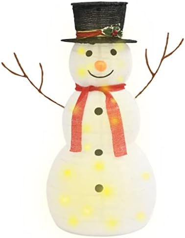 Cumyzo Decorative Christmas Snowman Figura com tecido de luxo de LED 3 pés 5,6kg/12.32IB Iluminação de Natal