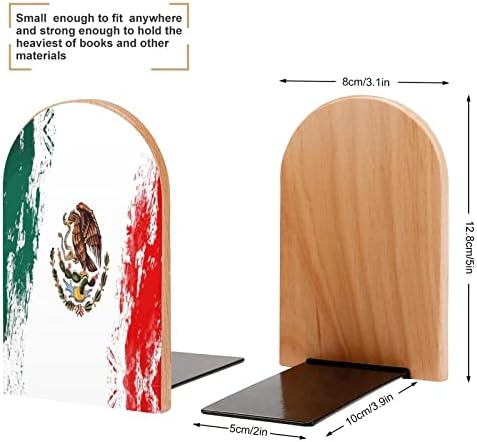 México Flag Doodle Wooden Booknds Livros não esquisitos Stands Livro Livro Livro Ends suporta prateleiras de estantes