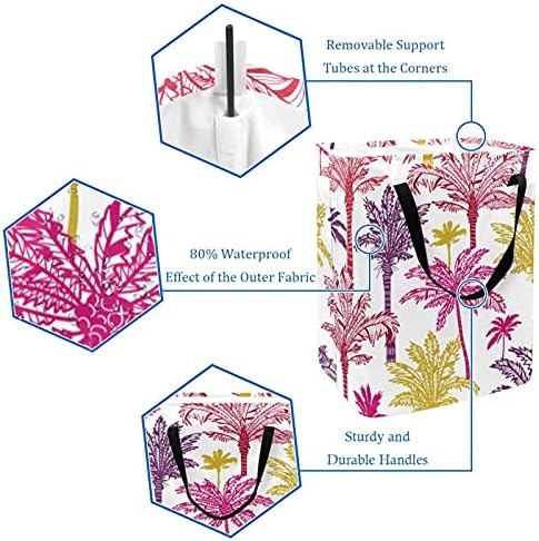Palmeiras cestas de lavanderia grande cesta de sacos de pano cesto cesto de roupa dobrável cesto com alças