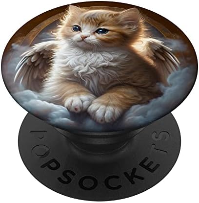 Divinamente adorável Popsockets de gatinhos brancos e dourados Swappable PopGrip