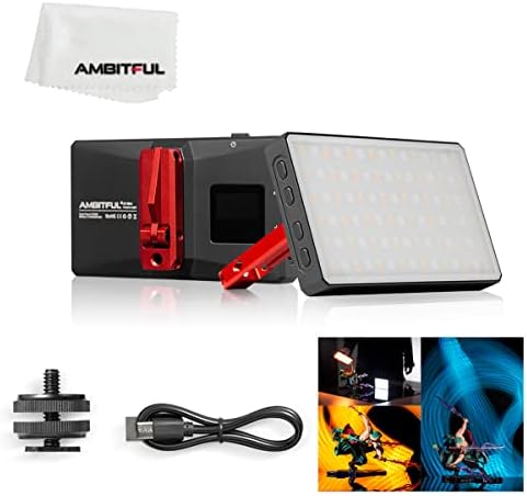 Ambitful A1 Mini RGB LED Video Light, 8W, RGB LED LED Video Light, Universal Arm for Video Shooting, Live Streaming, Stroting