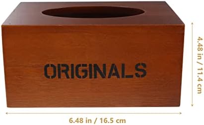 Capa de caixa de lenços de madeira do Doitool - Capa da caixa de tecido vintage retangular - lenço rústico de tecidos da caixa de cubos