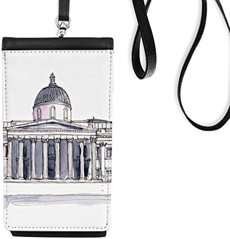 Galeria Nacional em Londres, bolsa de carteira de telefone de Londres, bolsa preta para celular, bolso preto