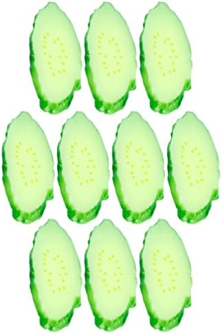 Toyvian Kids Toys Green Toys 10pcs Fatias artificiais de pepino artificial Modelo de comida de decoração de vegeta