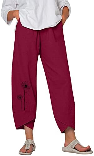 Calça de ioga feminino feminino calça casual sólida calça estampada calças de perna larga da cintura elástica