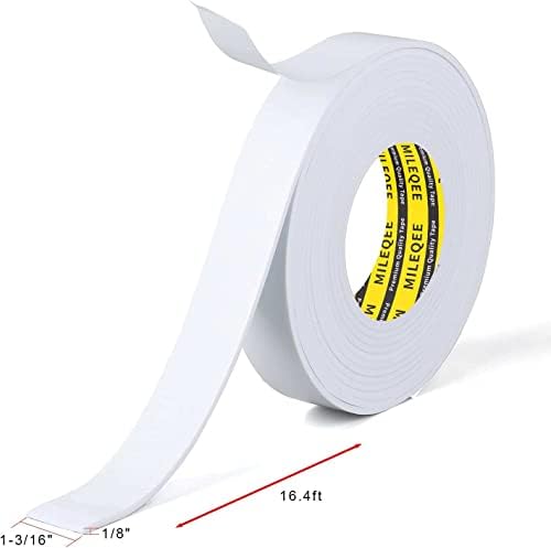 Mileqee Weather Strip-1Roll, 1-3/16 polegada widex16,4ftx1/8 polegadas de espessura de alta densidade de alta densidade Fita adesiva