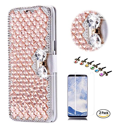 STENES Google Pixel 2 Caso - Stylish - 3D Madeira Crystal Square Lattice Archa da carteira Slots de cartão de crédito Fold Media Stand