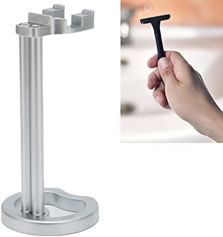 BRRNOO Razor Holder Aço inoxidável Stanha de secagem de escova de barbear universal masculina, suporte de barbear de segurança simples