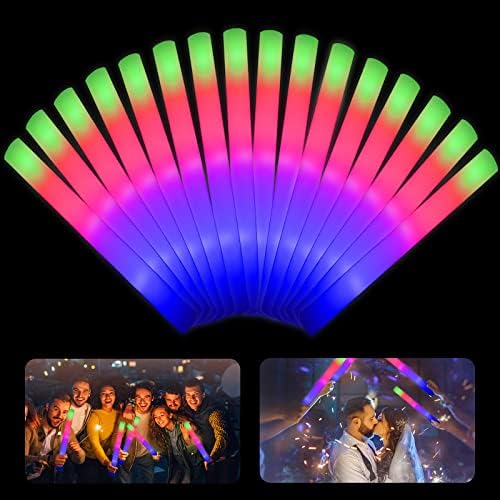 Seeerootys iluminam bastões de espuma 24pcs bastões de espuma LED Favores de casamento brilho com 3 modos piscando para festas, concertos