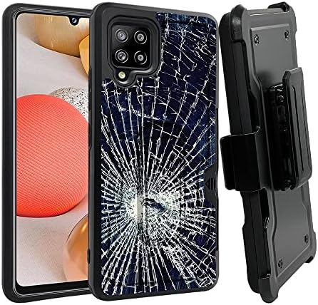 Caixa de coldre à prova de choque híbrido GB com slot de cartão, kickstand + vidro temperado compatível com Samsung Galaxy