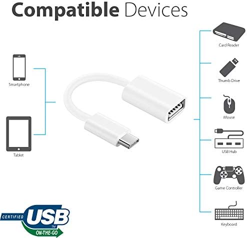Adaptador OTG USB-C 3.0 Compatível com o seu LG 15Z90P-P.AAC8U1 para funções de uso rápido, verificado e multi, como teclado,