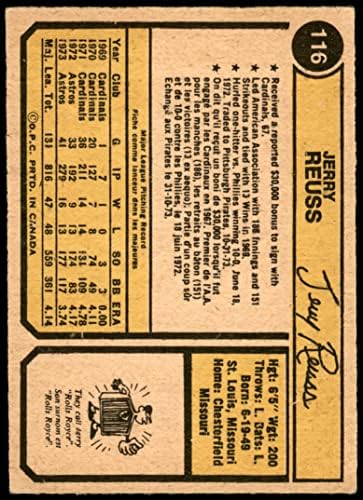 1974 O-Pee-Chee 116 Jerry Reuss Pittsburgh Pirates VG/Ex+ Pirates