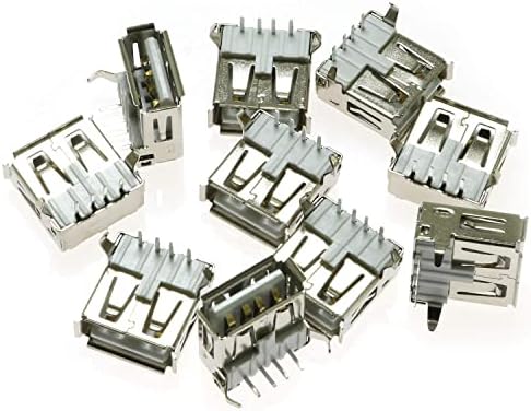 Meetoot 10pcs 90 graus 4 pinos USB tipo A Porta padrão Solda Jacks Connector PCB SOCKET USB-A TIPO SMT