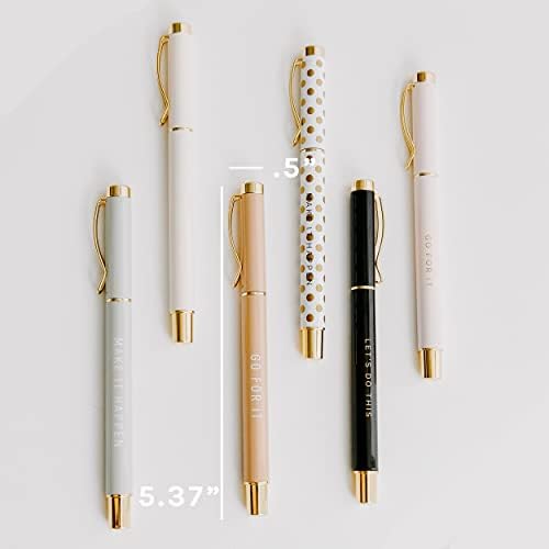 Decoração de água doce Metal Boss Lady Lady Pen Conjunto Inspiracional Citações motivacionais