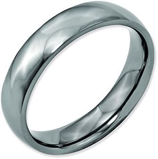 Titanium de titânio de cinzel Tamanho da aliança de casamento polido de 5 mm 13.5