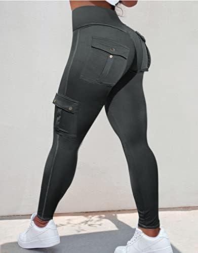 Flamingals Leggings de levantamento de bunda com bolsos de flap Leggings de carga para mulheres