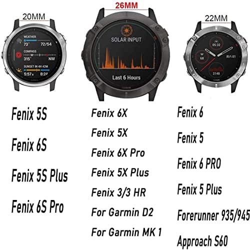 Hwgo 26 mm tira de banda de vigilância para Garmin Fenix ​​5 5x mais 3 3 hr fenix 6x 6 6s s60 mk1 assistir liberação rápida Silicone