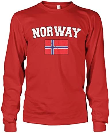 T-shirt de manga comprida noruega desbotada da Cybertela Men, desbotada da Noruega