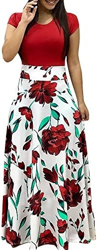 Vestidos fqzwong para mulheres 2023 Party Festy Sexy Prom Maxi Dress Plus Size Casual Férias Casual Boho Long Sundresses