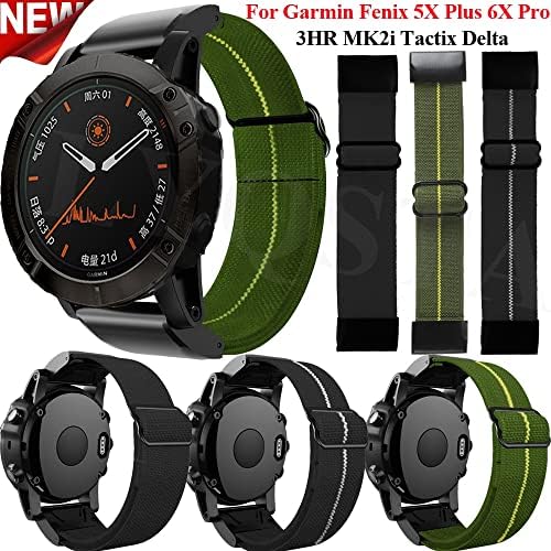 Neyens Smart Watch Nylon Elastic Loop tiras para Garmin Fenix ​​7 7x 5xplus 6xPro/Mk2i 3HR Substituição Bandas de vigia pulseira