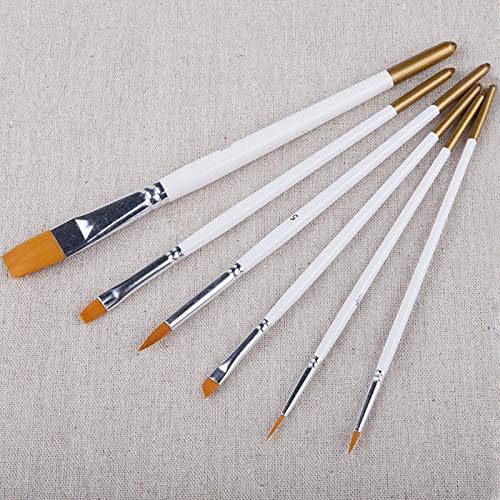 Wxbdd 6pcs /conjunto pintando pincel Óleo tinta nylon água pintura pintura de pincel acrílico pincel de arte pintura de