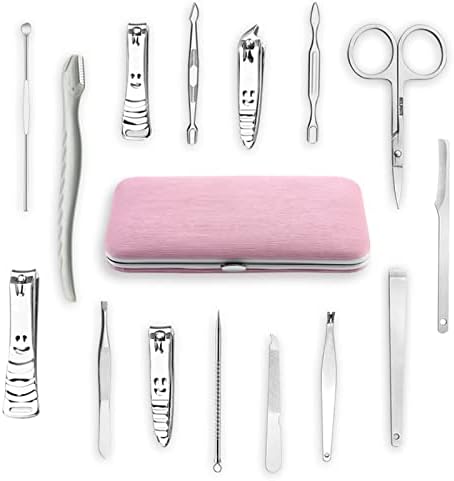 Cooves 15pcs kit de unhas de aço inoxidável cortador de unhas Nipper cortador de tesoura Tweezers Pick Pedicure Manicure Conjunto