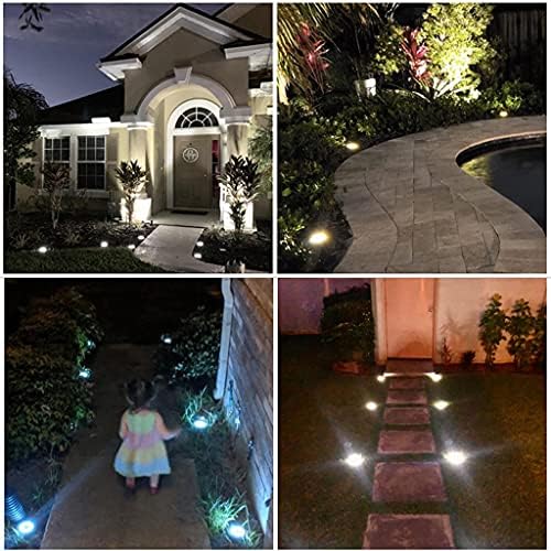 SDGH 2PCS LED Power solar Luz subterrânea Pia de jardim ao ar livre Paisagem à prova d'água iluminação redonda Decoração