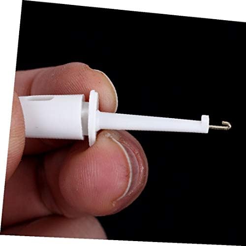 X-Dree Platpl Plastic Coated Isolate Testing Electrical Lead Hook Clip White 10pcs (Aislamiento de Plástico Recubierto, Prueba Elécrica,