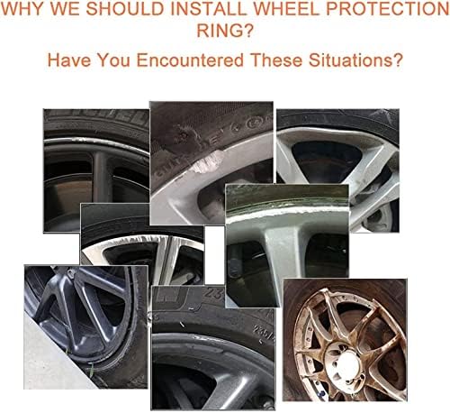Protetores de aro da roda do carro Conjunto de protetores de aro da roda de 4,16-20 polegadas, proteção do aro da roda