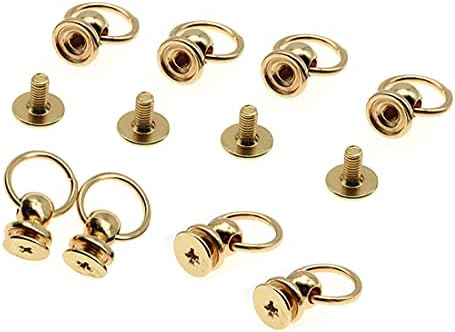 Hajxzh 30 conjuntos de couro rebite de cabeça redonda para anéis de metal de couro para artesanato bolsas de acessórios