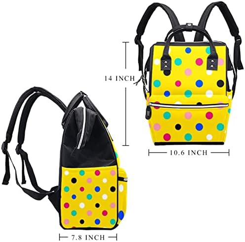 Mochila de viagem Guerotkr, mochila de bolsa de fraldas, mochila de fraldas, padrão colorido padrão amarelo